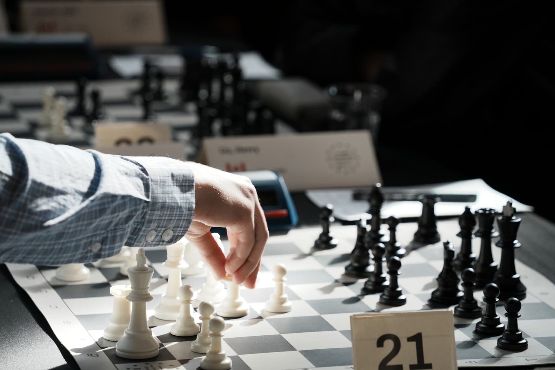 Chess players analyzing